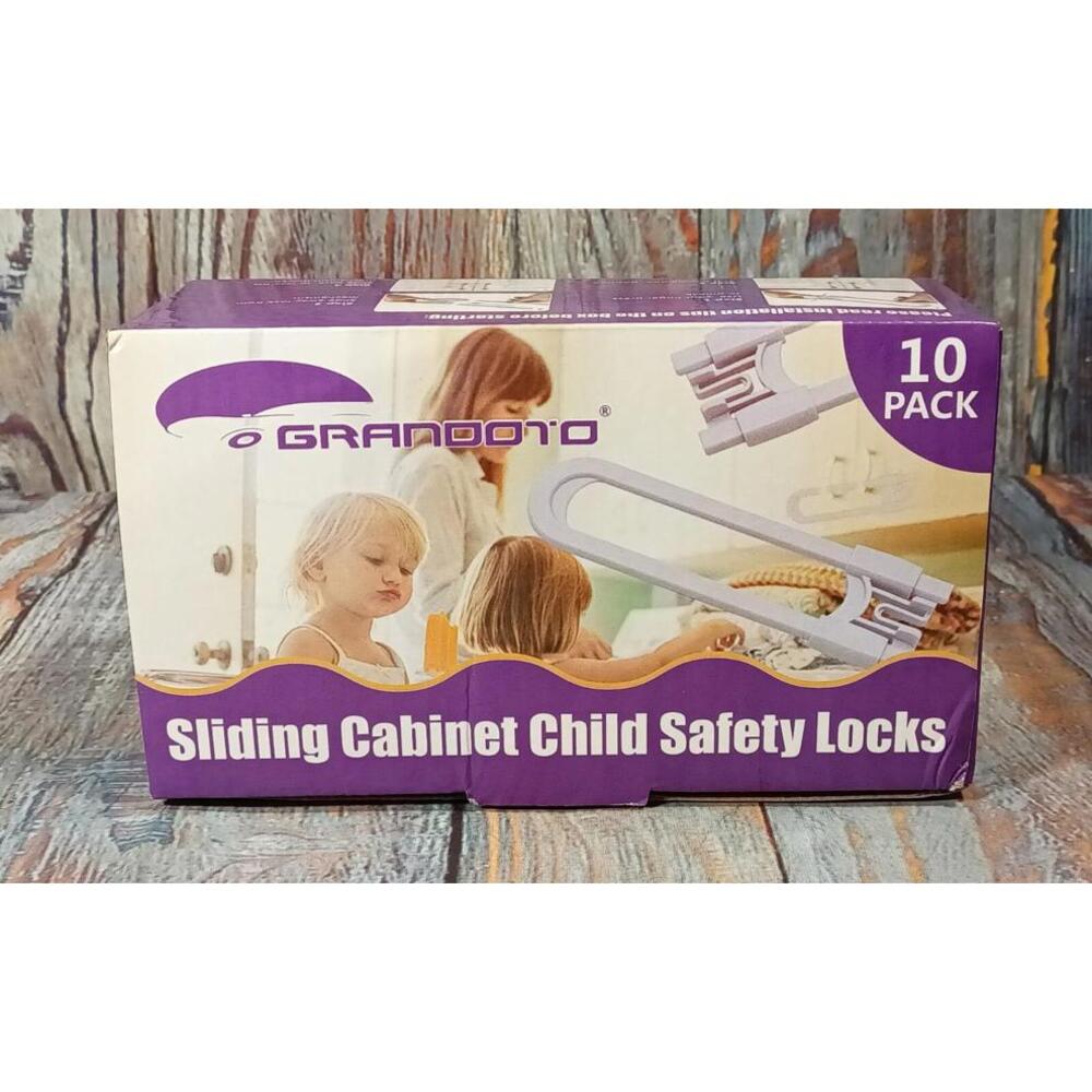 Grandoto Sliding Cabinet Child Safety Locks - 12 Pack - Black